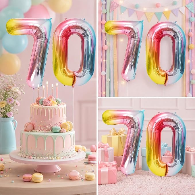Rainbow Number Balloons Birthday Balloons - Image 7