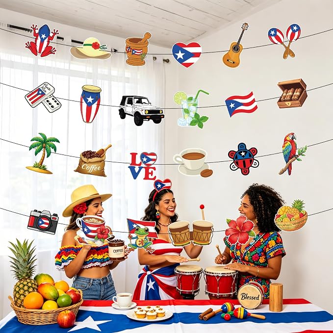 Puerto Rico Party Decorations Banner Garland, Puerto Rican Birthday Decorations - Image 7