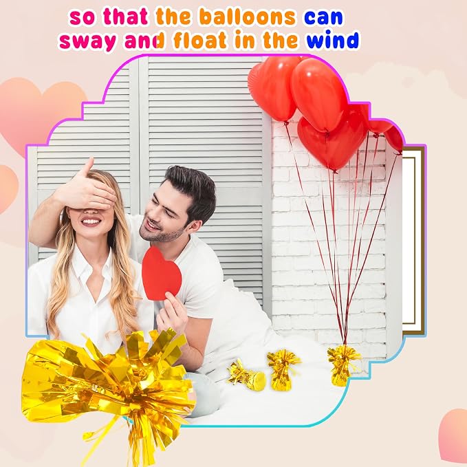 30 Pack 4.7 Inch Balloon Weights 170g Metallic Wrapped Balloon Anchors Weights - Image 7