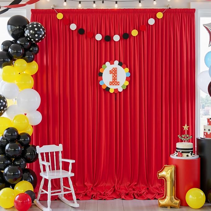 20×12ft Wrinkle Free Red Backdrop Curtain - Image 9