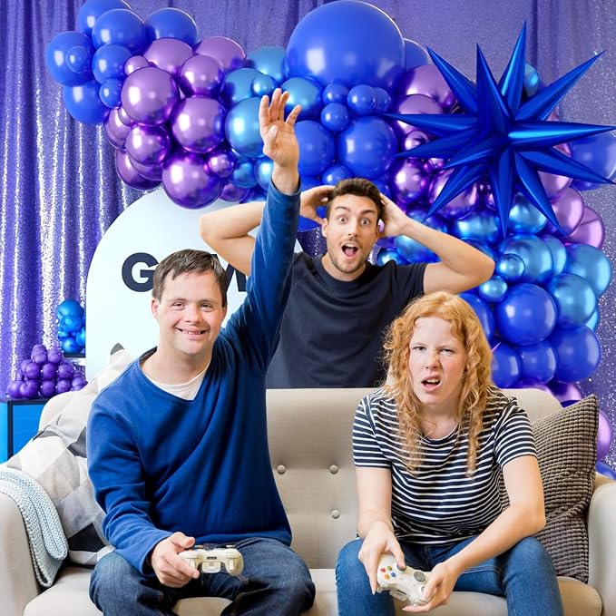 Purple Blue Balloon Arch Kit, Metallic Purple and Blue Balloons Garland Kit - Image 6