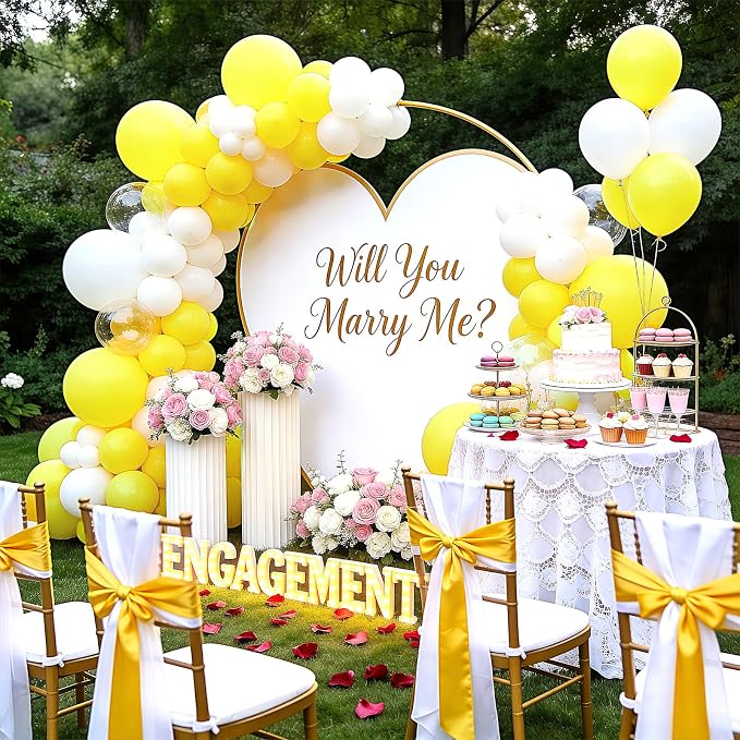 Yellow and White Balloons 100 Pack 12 Inch White Yellow Extra Thick Latex Party - Image 6