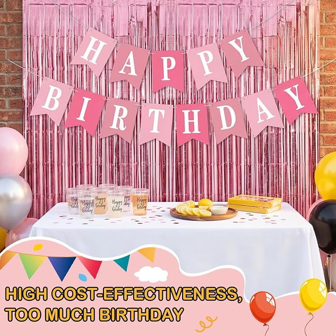 Mooliwe 173 Pcs DIY Custom Banner Foil Curtain Kit, 20 Paper Pennant, 148 - Image 7