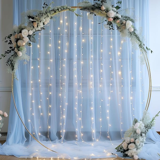 10x8ft Baby Blue Tulle Backdrop Curtain - Image 8