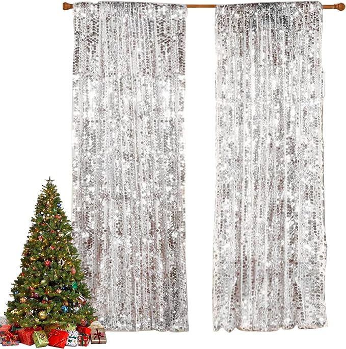 HH 9x8FT Big Shimmer Sequin Fabric Curtains, Photography Backdrop Panels - Image 6