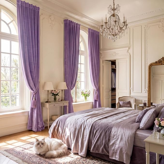 Lavender Velvet Privacy Curtains - Image 8