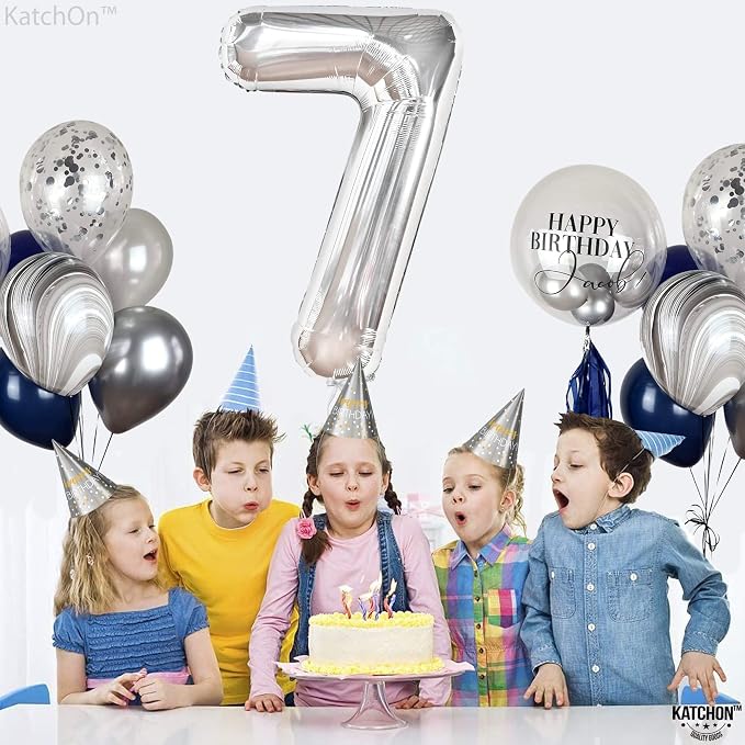 KatchOn, Giant Silver Number 7 Balloon - Image 8