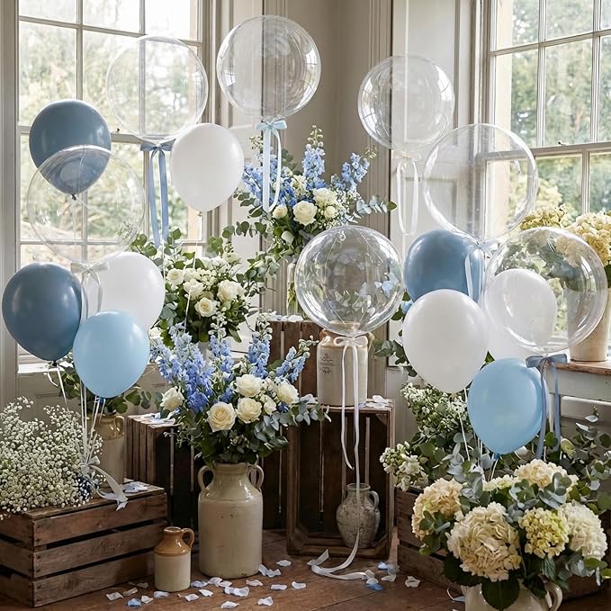RUBFAC Dusty Blue Balloons Garland Arch Kit - Image 7