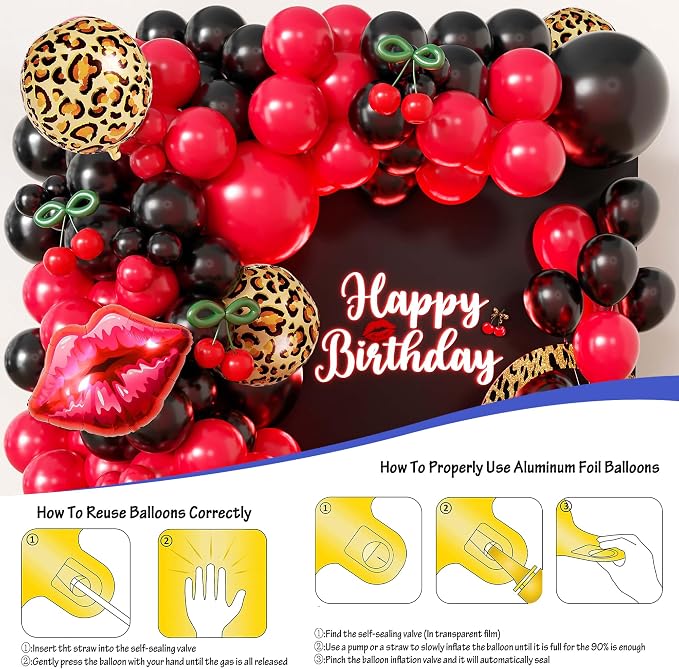110pcs Red and Black Balloon Garland Arch Kit - Image 8