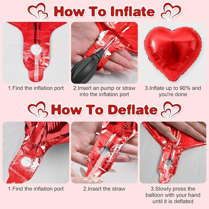 Red Heart Balloons, 18Inch Red Love Helium Polyester Film Balloon - Image 8