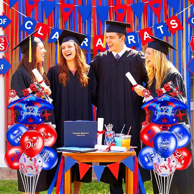 Jenaai Red and Blue 27 Pcs 2026 Graduation Balloon Centerpiece - Image 7