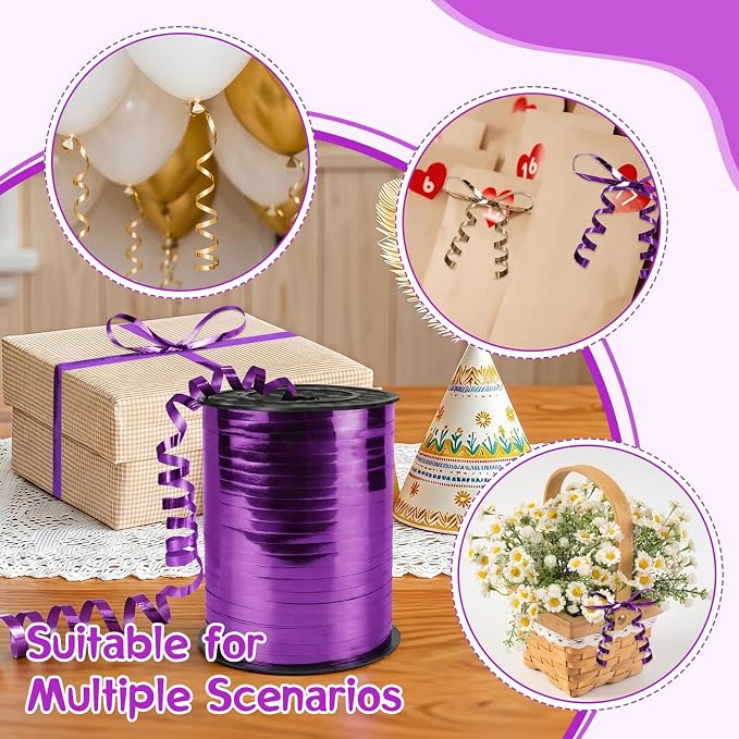 500 Yards Curling Ribbon, Bright Purple Balloon String Ribbon,for Gift - Image 7
