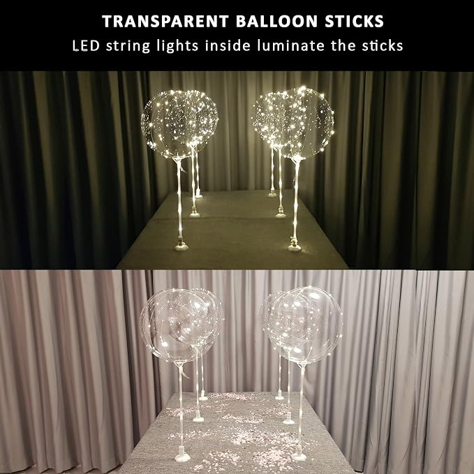 Clear Transparent Balloon Sticks and Stands 10pc set, reusable balloon sticks - Image 9