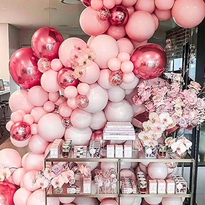 PartyWoo Baby Pink Balloons 140pcs Pastel Light Pale Pink Color | 18 12 10 5 - Image 7