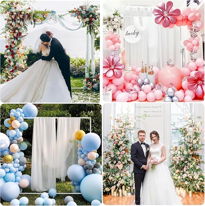 Asee'm 6.6FTx6.6FT White Wedding Arch Backdrop Stand Square Metal | Rectangular - Image 6