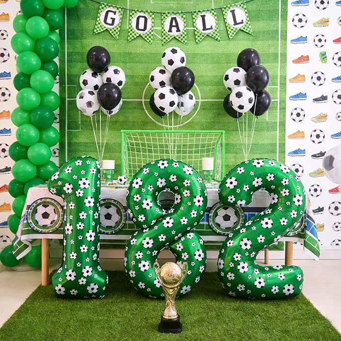 40 Inch Soccer Number 7 Balloons Large Foil Balloon Number 7 Birthday Deco | - Image 5