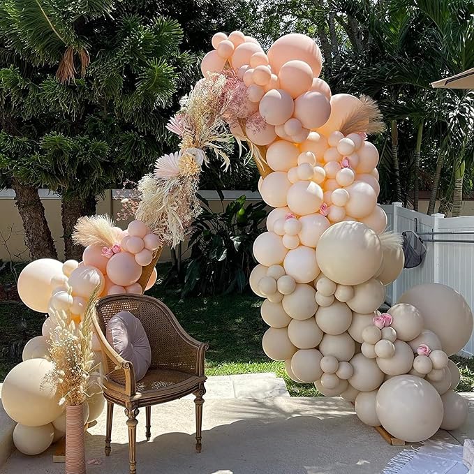 PartyWoo White Balloons 50pcs Sand White Beige Cream Ivory Boho Neutral | - Image 8