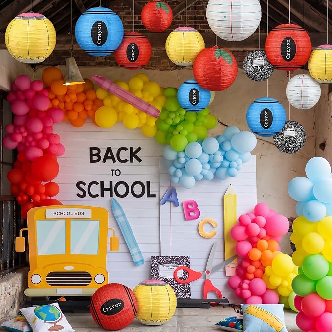 12 Pcs Back to School Classroom Paper Lanterns 10 Inch Classroom Hanging - Image 7