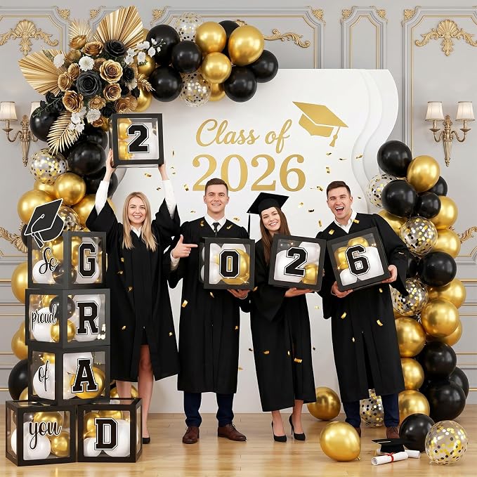 Graduation Decorations Class of 2026-Black and White Graduation Party - Image 8