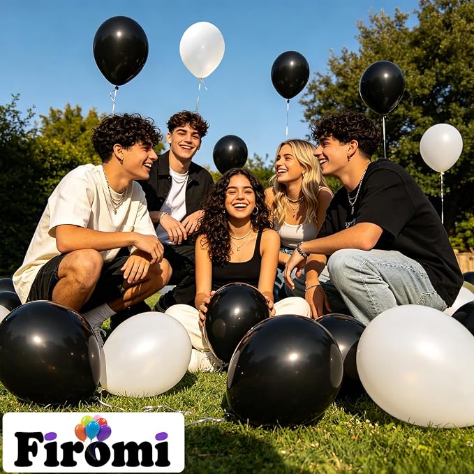 Firomi Matte White Balloons 12-inch 100 Pack Big Thicken | Helium, Round after - Image 6