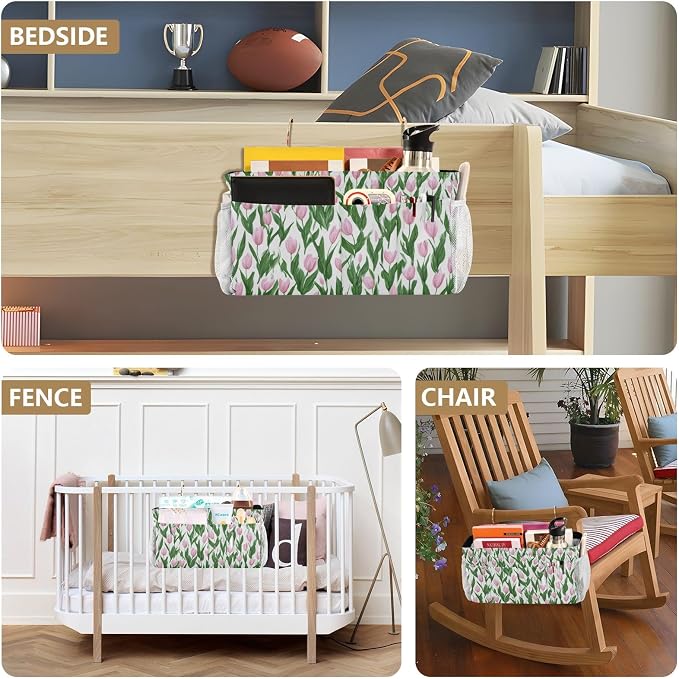 Bedside Caddy Hanging Bunk Bed Caddy Bed Organizer Hanging Pocket - Image 8