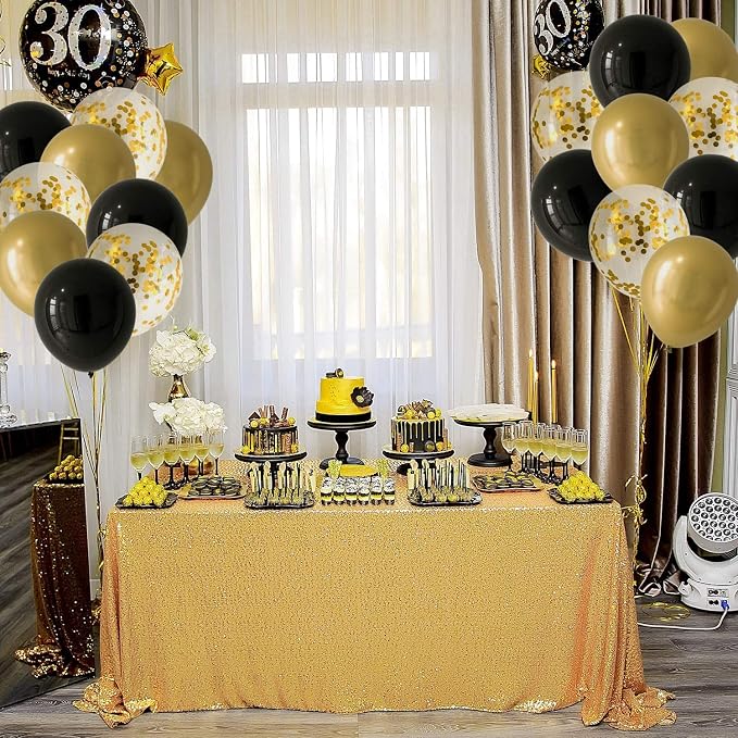 Bezente Gold Confetti Latex Party Balloons 60 Pack 12 inch | Helium Gold - Image 8