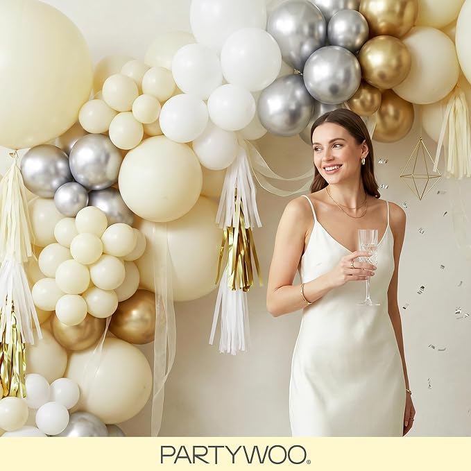 PartyWoo Pastel Yellow Balloons 127pcs Light Pale Yellow Color | 36 18 12 10 5 - Image 9