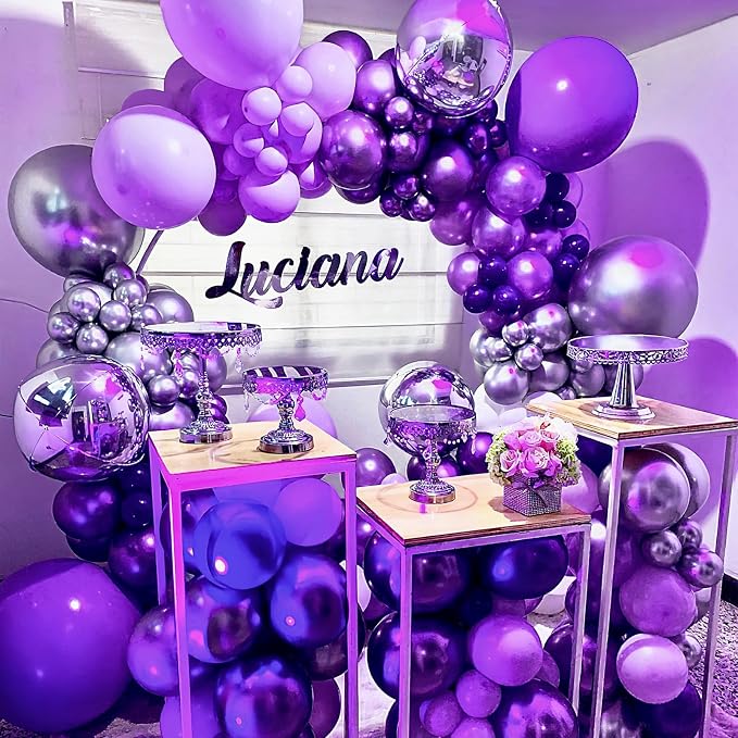 PartyWoo Metallic Purple Balloons 4pcs Chrome Purple Color 36 Inch | Balloons - Image 6