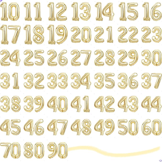 Champagne Gold Number 55 Balloon - Image 8