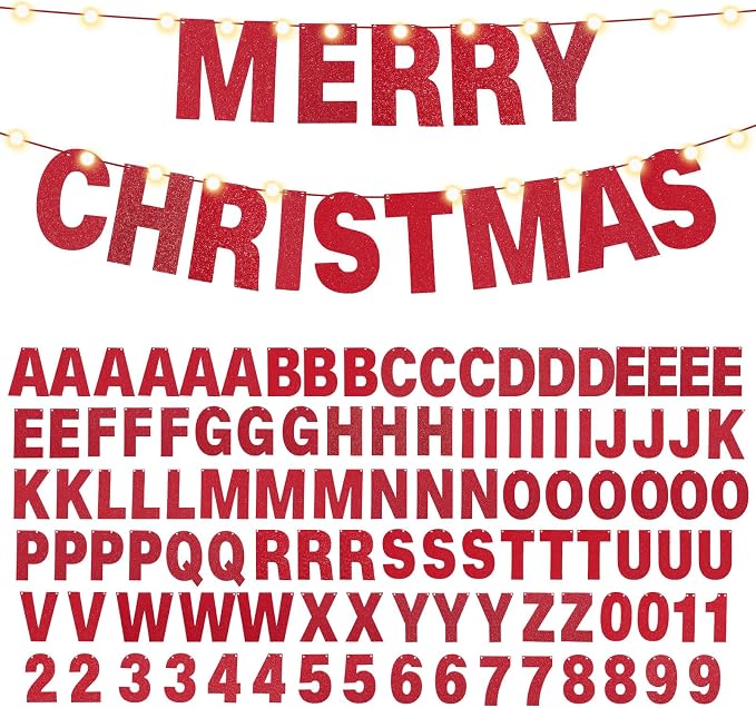 TaoBary 112 Pcs DIY Letter Kit Glitter Customizable Banner Letters Include 107 - Image 9