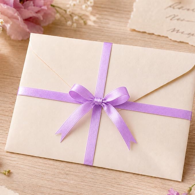30Yards 3/8In Lavender Thin Ribbon - Image 9
