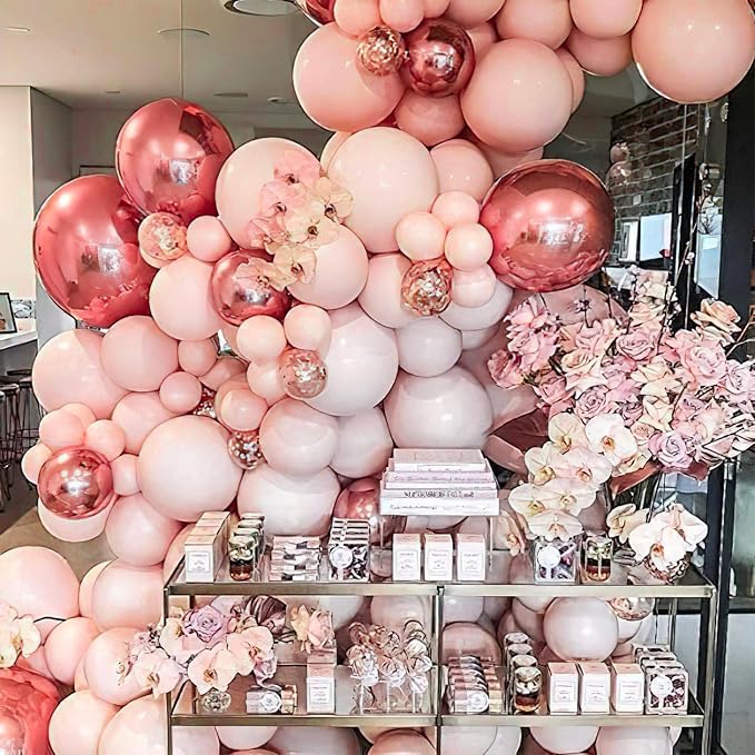 PartyWoo Baby Pink Balloons 140pcs Pastel Light Pale Pink Peach Color | 18 12 - Image 6