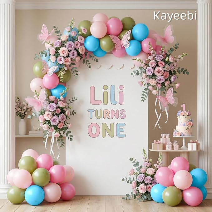 Blue Pink Green Balloons Dusty Green Blue Light Pink Latex Balloons 12inch Mist - Image 8