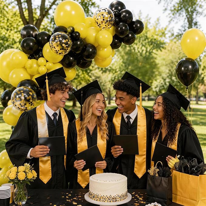 131pcs Black and Yellow Balloon Arch Kit - Image 6