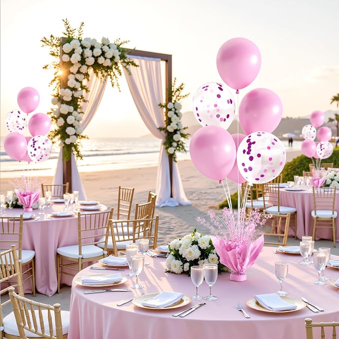 Pink Balloon Table Centerpiece Kit, 4 Sets Pink Balloon Stands - Image 7