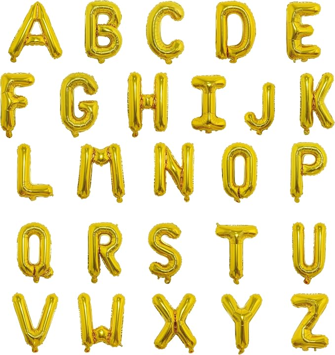 16 Inch Foil Mylar Balloons 26pcs Letters Balloons A-Z by YPSelected
