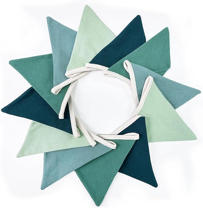 2 Sets of Gradient Dark Green Pennant Banner 24Pcs Nursery Garland Flags Sage - Image 8