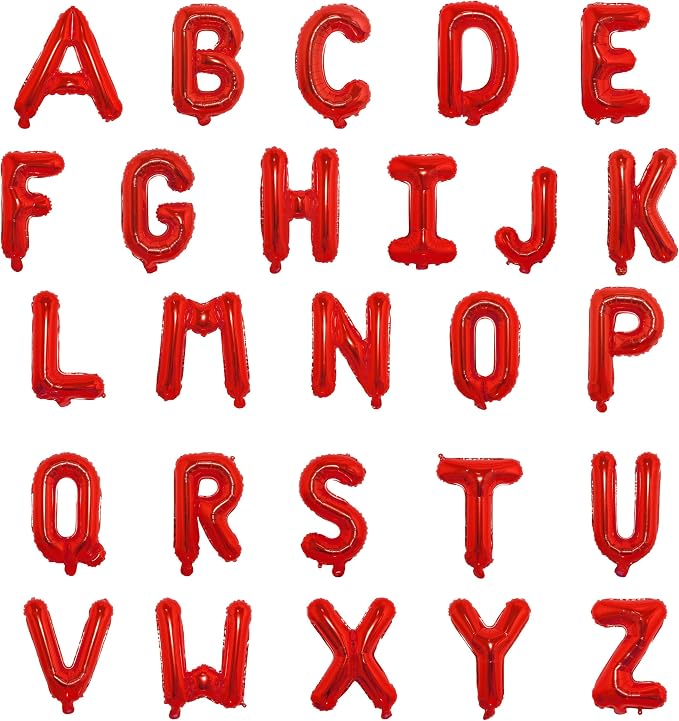 16 Inch Foil Mylar Balloons 26pcs Letters Balloons A-Z by YPSelected