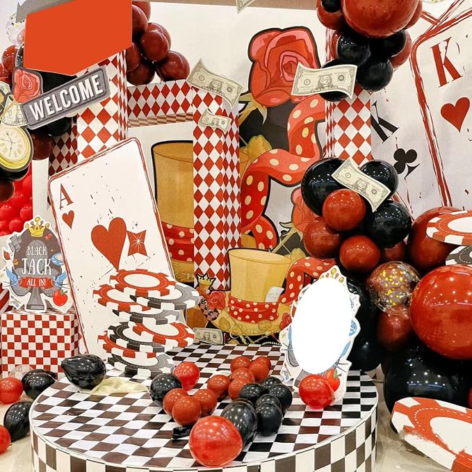 Lukiituke Red Black and Gold Balloon Arch Kit, Movie Night, New Year, Casino - Image 9