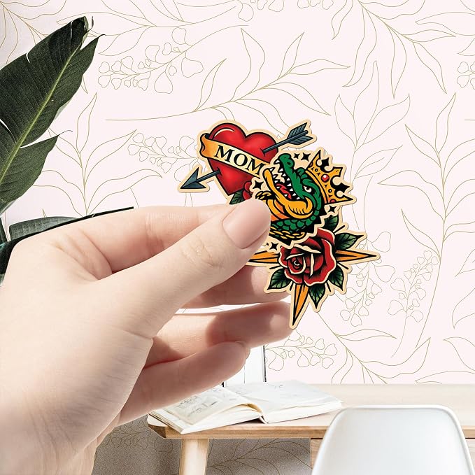50 Pcs Vintage Graffiti Stickers Traditional Tattoo Vinyl Decal Retro Horror - Image 7