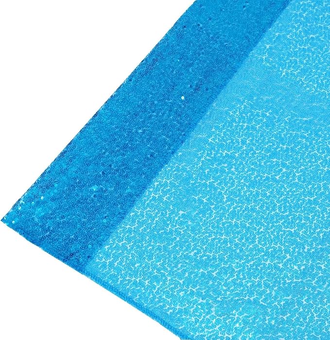 Eternal Beauty Turquoise Sequin Backdrop Curtains, 2 Panels 2x8FT | 3mm Sparkle - Image 8