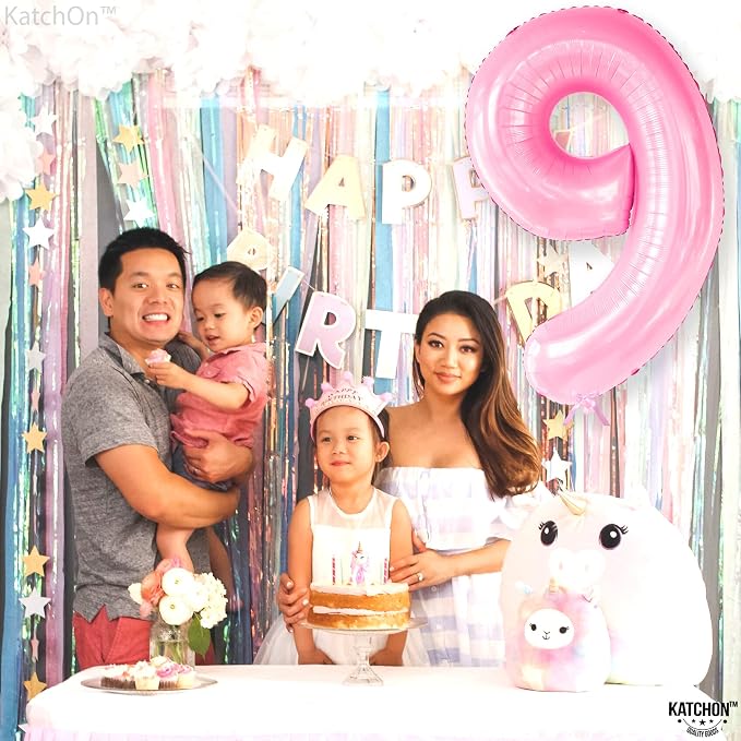 KatchOn, Giant Light Pink Number 9 Balloon - Image 8