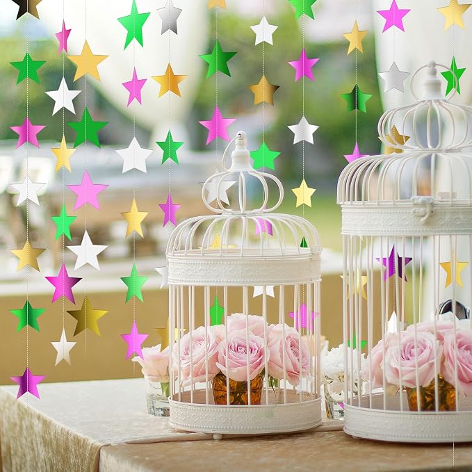 Patelai Glitter Star Garland Banner 2026 Graduation Decor 130 Feet Star Hanging - Image 6