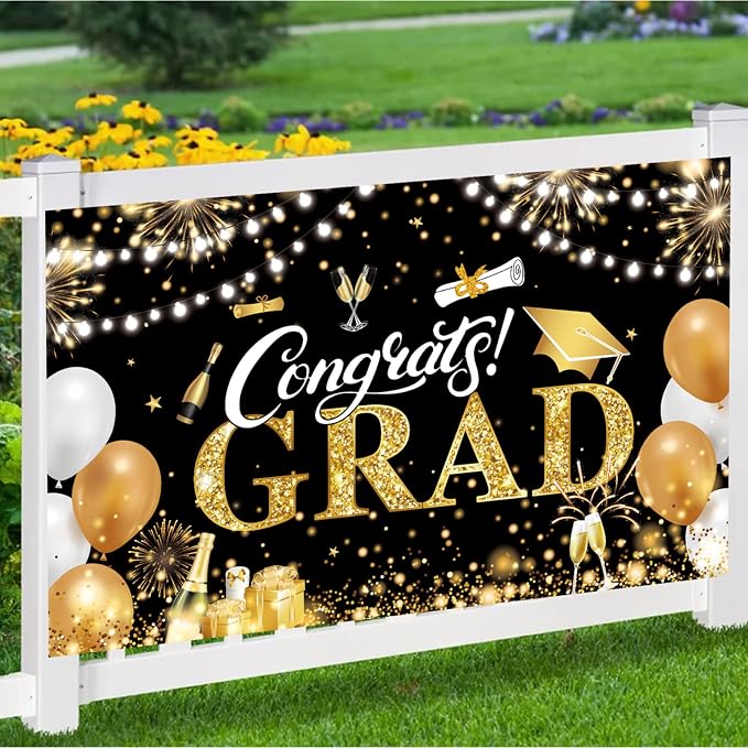 Graduation Banner 2026 Black and Gold - Image 7