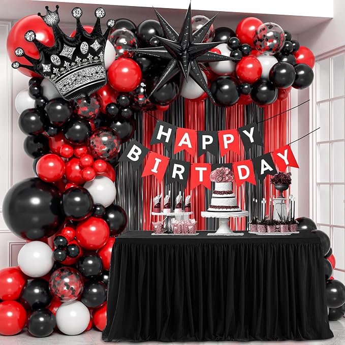 Red and Black Birthday Party Decorations - Image 7