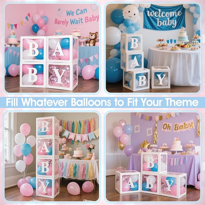 Ledido Baby Boxes with Letters for Baby Shower Decorations with 38 Balloons - Image 6