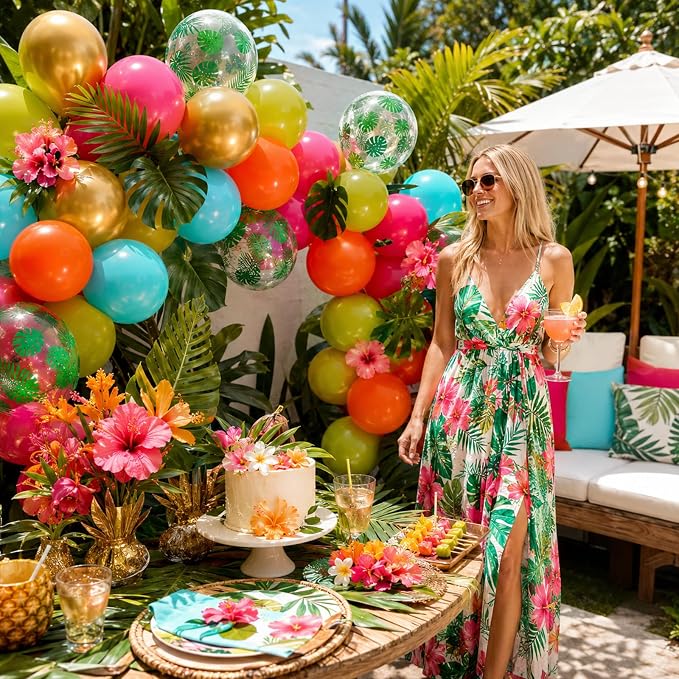 Tropical Balloons, for Summer Tropical Pool Birthday Party Decorations - Image 7