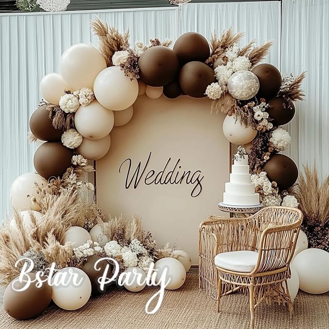 Double Stuffed Dark Brown Balloon Garland Arch Kit | 18/12/10/5inch Different - Image 6