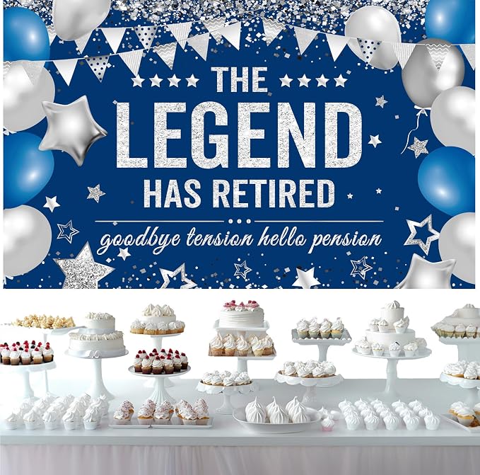 Retirement Banner Party Decortions The Legend Has Retired Banner Decor - Image 6