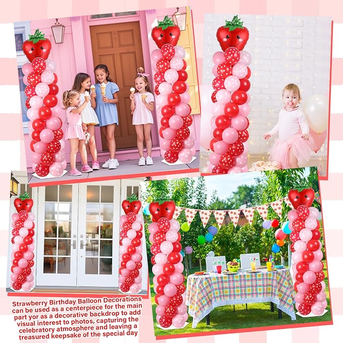 2 Sets Strawberry Party Balloon Column Stand Kit - Image 7